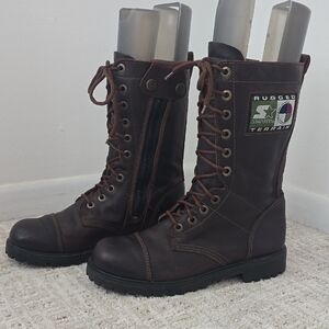 STARTER | Rugged Terrain Leather  Brown Lace-Up Boots 1990's
